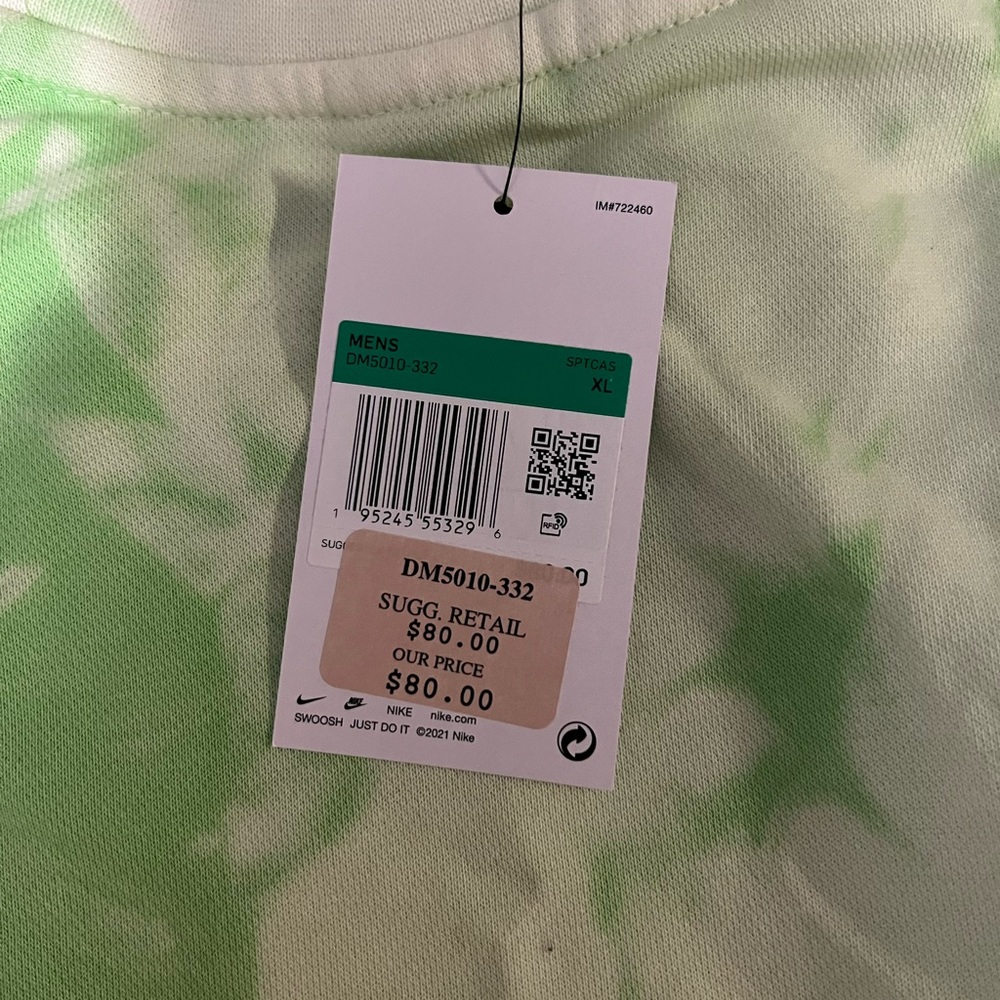 Nike Green and Cream Tie-Dye Sweater - Picture 5 of 5
